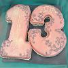 Piped swirls number cake, Price band D
