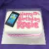Phone cake. 4" by 6" classic simplicity.