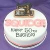 Sewing machine cake. 8" round Classic simplicity