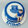 Sports badge cake with figure. Price band D