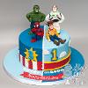 Superhero split cake. Price band E