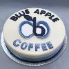 Classic round company logo cake. Price band B